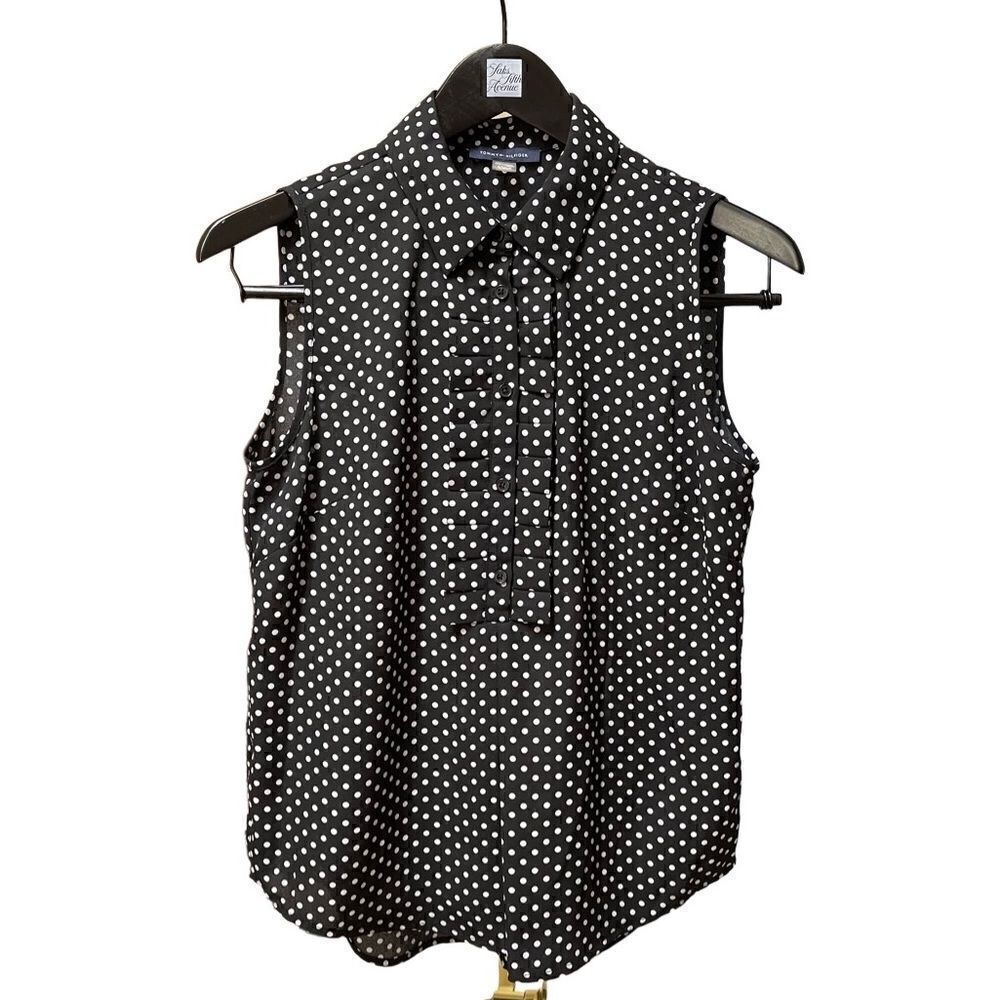🌟70% OFF🌟Tommy Hilfiger Polka Dot Navy Sleeveless Top
